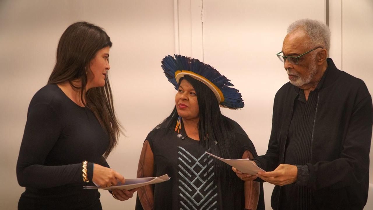 Aava, Sônia Guajajara e Gilberto Gil